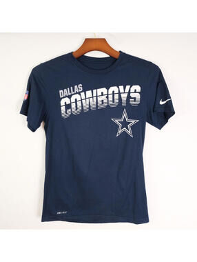 The Nike Tee Dri Fit On Field Blue Dallas Cowboys T Shirt Short Sleeve Size S